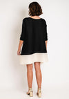 Thanny Pleated Contrast Trim Mini Dress, Black