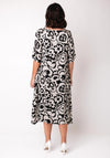 Thanny Floral Print Dress, Black and White
