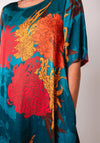 Thanny Floral Print Dress, Teal Multi