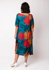 Thanny Floral Print Dress, Teal Multi