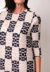 Thanny Geo Print Ribbed Midi Dress, Beige