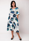 Thanny Linen Floral Midi Dress, Blue