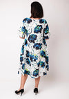 Thanny Linen Floral Midi Dress, Blue