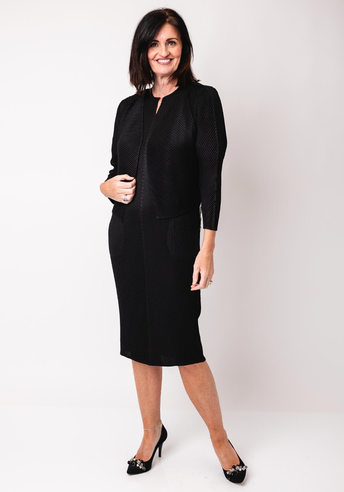 Thanny Ribbed Short Jacket, Black