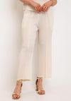 Thanny Crepe Wide Leg Trousers, Beige