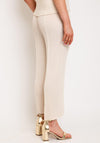 Thanny Crepe Wide Leg Trousers, Beige