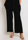Thanny Crepe Wide Leg Trousers, Black