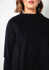 Thanny Pleated Panel Asymmetric Jersey Top, Black