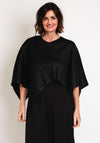 Thanny Pleated Poncho One Size Cape, Black