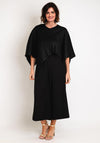 Thanny Pleated Poncho One Size Cape, Black