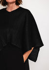 Thanny Pleated Poncho One Size Cape, Black
