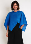 Thanny Pleated Poncho One Size Cape, Royal Blue