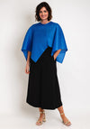 Thanny Pleated Poncho One Size Cape, Royal Blue
