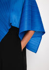 Thanny Pleated Poncho One Size Cape, Royal Blue