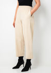 Thanny Tapered Cropped Jersey Trousers, Beige