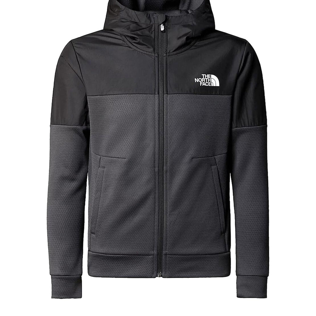 The North Face Boys Athletics Full Zip Hoodie, Black/Grey