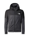 The North Face Boys Athletics Full Zip Hoodie, Black/Grey