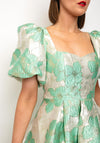 The 8th Sign Sweetheart Neck Floral Print Midi Dress, Green