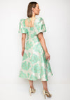 The 8th Sign Sweetheart Neck Floral Print Midi Dress, Green