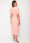 The 8th Sign Sweetheart Neckline Button Detail Midi Dress, Coral