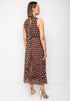 The 8th Sign Halter Neck Polka Dot Maxi Dress, Brown