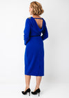 The 8th Sign Asteria Embellished Shoulder Cowl Back Midi Dress, Blue