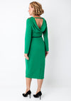 The 8th Sign Asteria Embellished Shoulder Cowl Back Midi Dress, Green