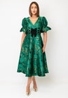 The 8th Sign Callie Metallic Skater Dress, Emerald Green