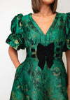 The 8th Sign Callie Metallic Skater Dress, Emerald Green
