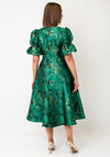 The 8th Sign Callie Metallic Skater Dress, Emerald Green