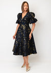 The 8th Sign Callie Metallic Skater Dress, Midnight Navy & Gold