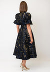 The 8th Sign Callie Metallic Skater Dress, Midnight Navy & Gold