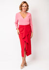 The 8th Sign Carmen Colour Block V Neck Dress, Red & Pink