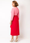 The 8th Sign Carmen Colour Block V Neck Dress, Red & Pink