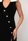 The 8th Sign Joan Bow Shoulder Velvet Maxi Dress, Black