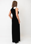 The 8th Sign Joan Bow Shoulder Velvet Maxi Dress, Black