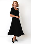 The 8th Sign Scallop Neck Midi Dress, Black
