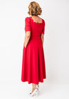 The 8th Sign Scallop Neck Midi Dress, Red