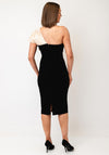 The 8th Sign Raphelite Jacquard Bow Velvet Midi Dress, Black