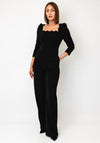 The 8th Sign Adeline Scalloped Trim Jumpsuit, Black