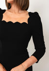 The 8th Sign Adeline Scalloped Trim Jumpsuit, Black