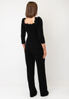 The 8th Sign Adeline Scalloped Trim Jumpsuit, Black