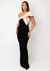 The 8th Sign Baroque Bow Velvet Jumpsuit, Black