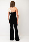 The 8th Sign Baroque Bow Velvet Jumpsuit, Black