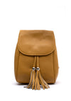 Zen Collection Pebbled Tassel Backpack, Yellow