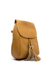 Zen Collection Pebbled Tassel Backpack, Yellow