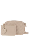 Zen Collection Weaved Crossbody Bag and Pouch, Cream