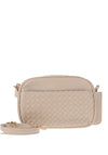 Zen Collection Weaved Crossbody Bag and Pouch, Cream