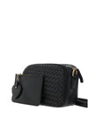 Zen Collection Weaved Crossbody Bag and Pouch, Black