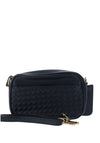 Zen Collection Weaved Crossbody Bag and Pouch, Blue